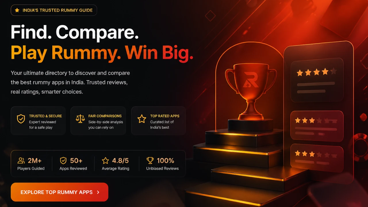 Dark abstract hero banner, orange-red gradient and gold accents, no logos.