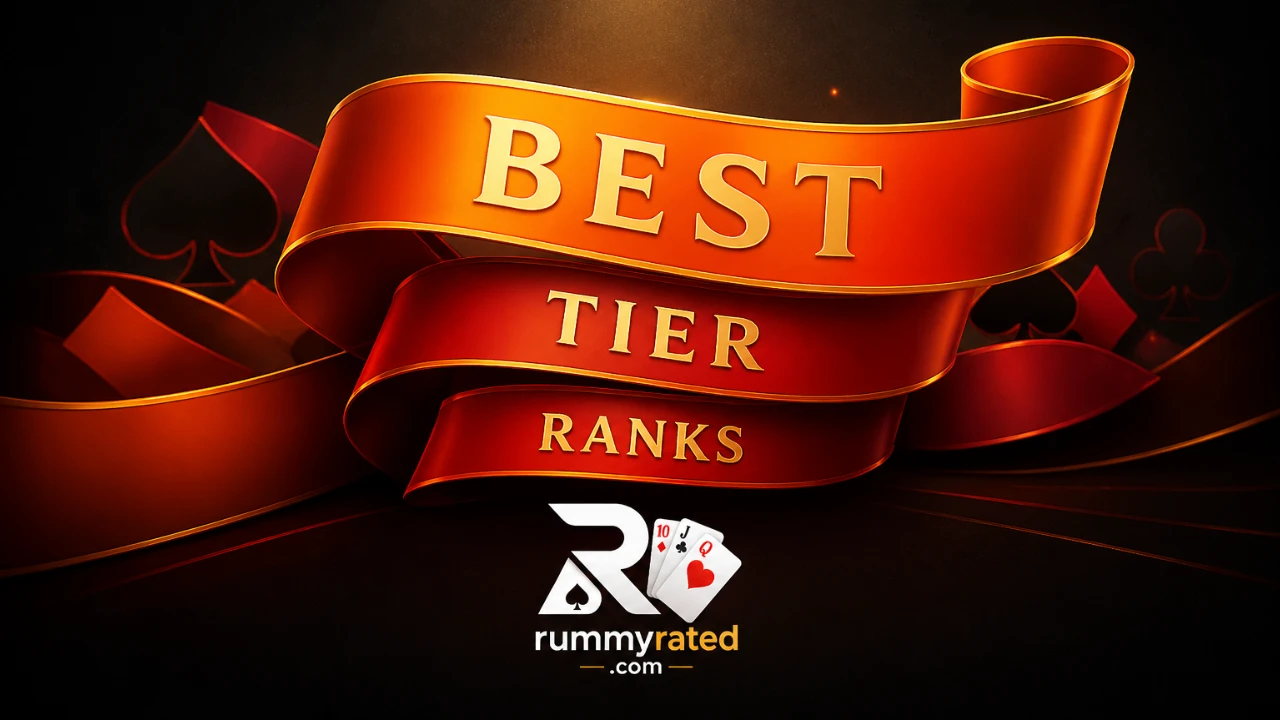 Spotlit ribbon tiers on charcoal, orange-red and gold glow, no logos.